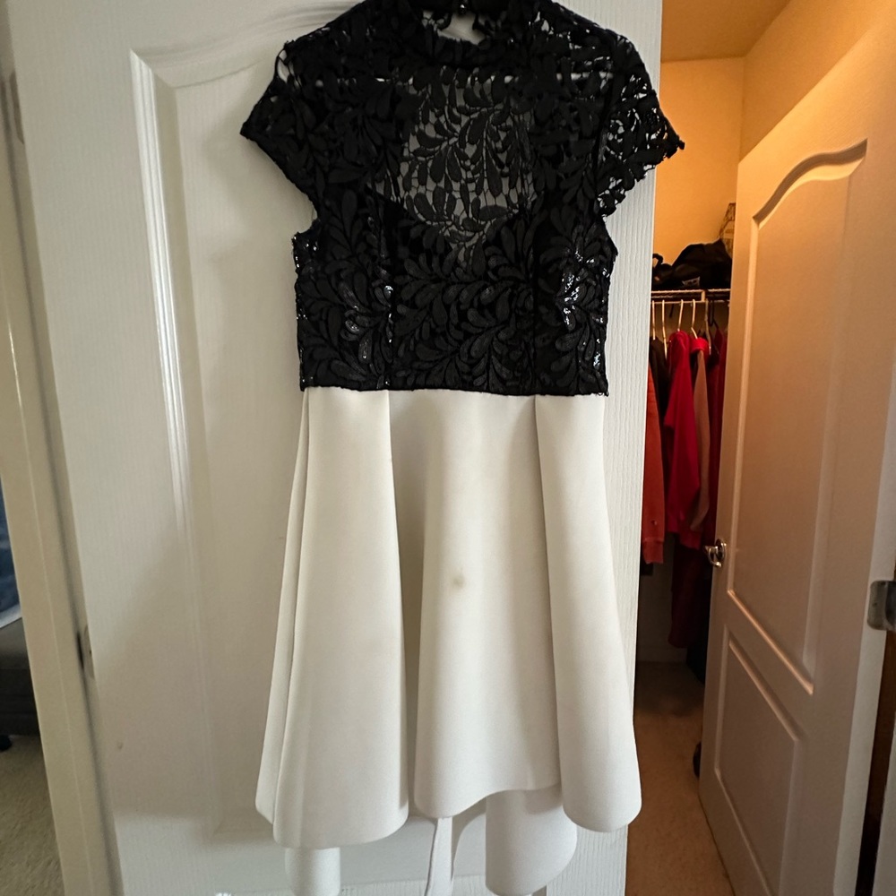 black and white homecoming dress